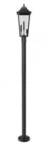 Z-Lite Gannon 3 Light Outdoor Post Mounted Fixture in Black Finish Model: 5008PHBR-5012P-BK