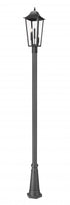 Z-Lite Gannon 3 Light Outdoor Post Mounted Fixture in Black Finish Model: 5008PHBR-519P-BK