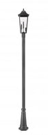 Z-Lite Gannon 3 Light Outdoor Post Mounted Fixture in Black Finish Model: 5008PHBR-519P-BK