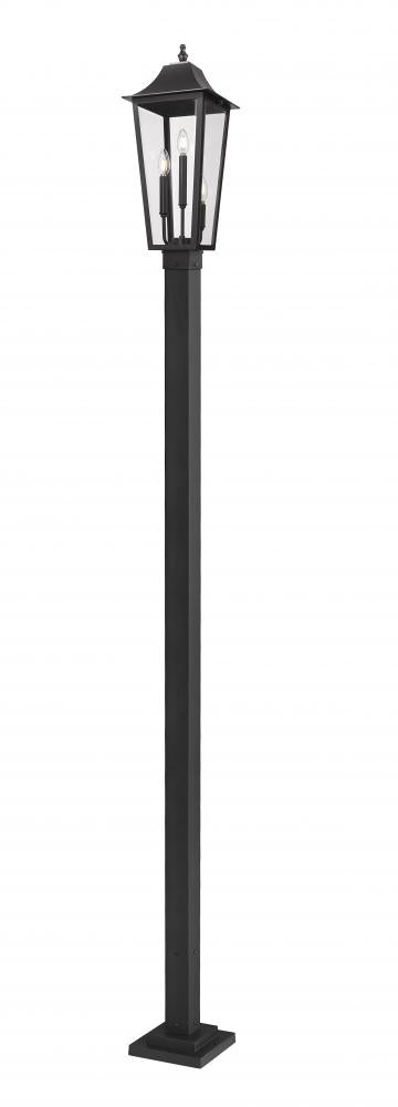 Z-Lite Gannon 3 Light Outdoor Post Mounted Fixture in Black Finish Model: 5008PHBS-536P-BK