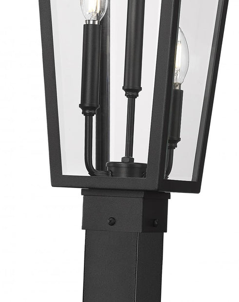Z-Lite Gannon 3 Light Outdoor Post Mounted Fixture in Black Finish Model: 5008PHBS-536P-BK