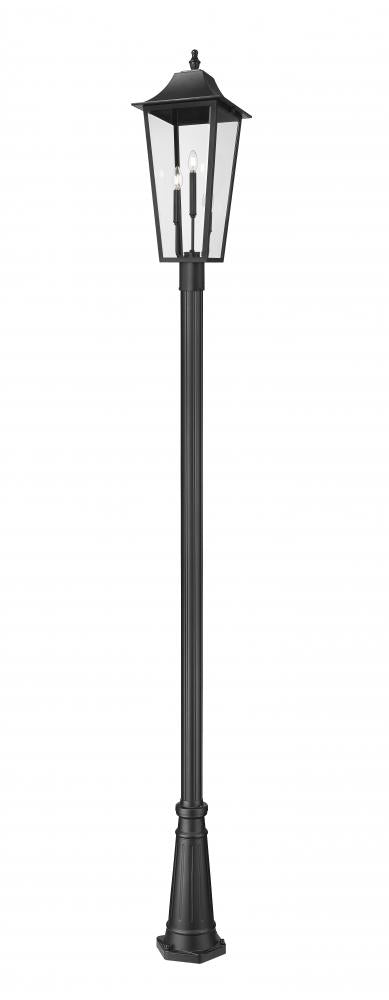 Z-Lite Gannon 3 Light Outdoor Post Mounted Fixture in Black Finish Model: 5008PHXLR-5011P-BK