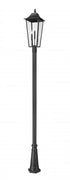 Z-Lite Gannon 3 Light Outdoor Post Mounted Fixture in Black Finish Model: 5008PHXLR-5011P-BK