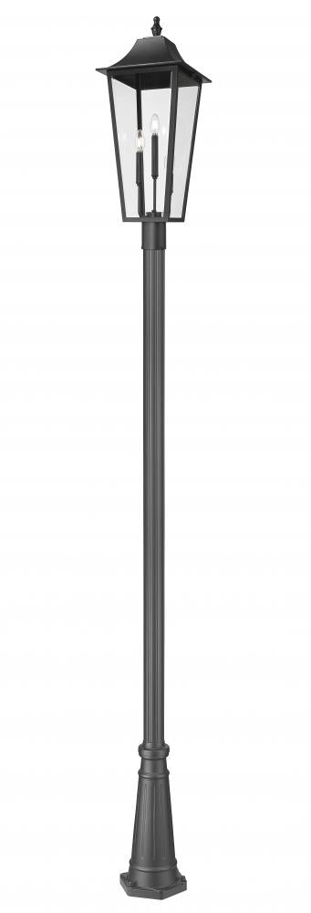Z-Lite Gannon 3 Light Outdoor Post Mounted Fixture in Black Finish Model: 5008PHXLR-519P-BK