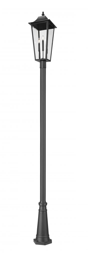 Z-Lite Gannon 3 Light Outdoor Post Mounted Fixture in Black Finish Model: 5008PHXLR-519P-BK