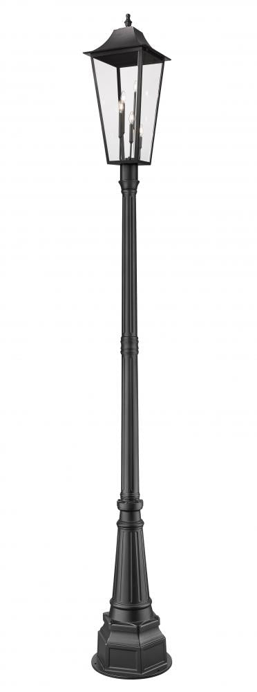 Z-Lite Gannon 3 Light Outdoor Post Mounted Fixture in Black Finish Model: 5008PHXLR-564P-BK