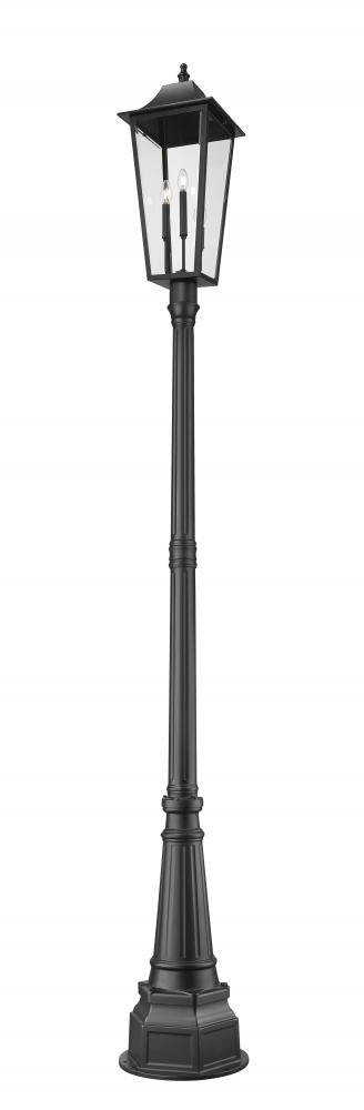 Z-Lite Gannon 3 Light Outdoor Post Mounted Fixture in Black Finish Model: 5008PHXLR-564P-BK