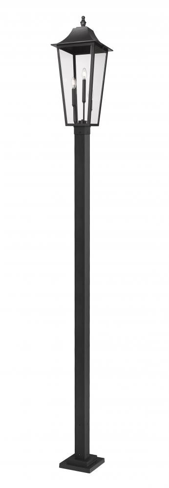 Z-Lite Gannon 3 Light Outdoor Post Mounted Fixture in Black Finish Model: 5008PHXLS-536P-BK