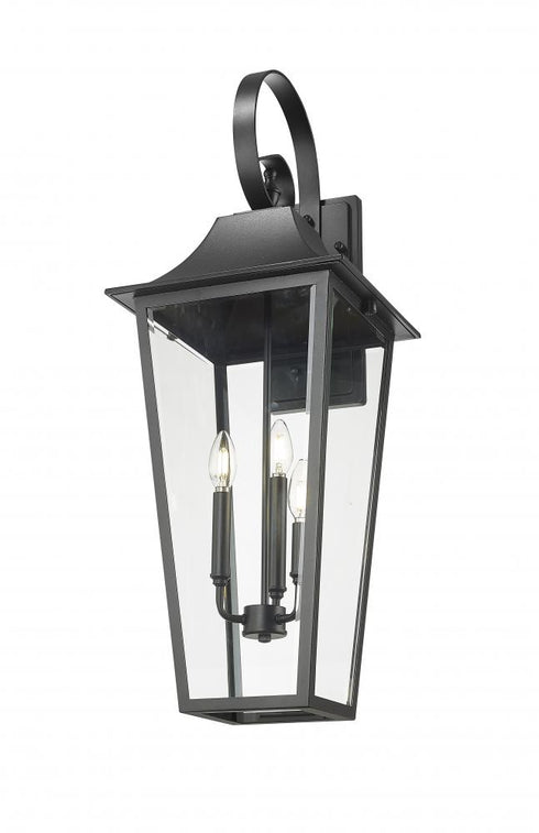 Z-Lite Gannon 3 Light Outdoor Wall Light in Black Finish Model: 5008XL-BK