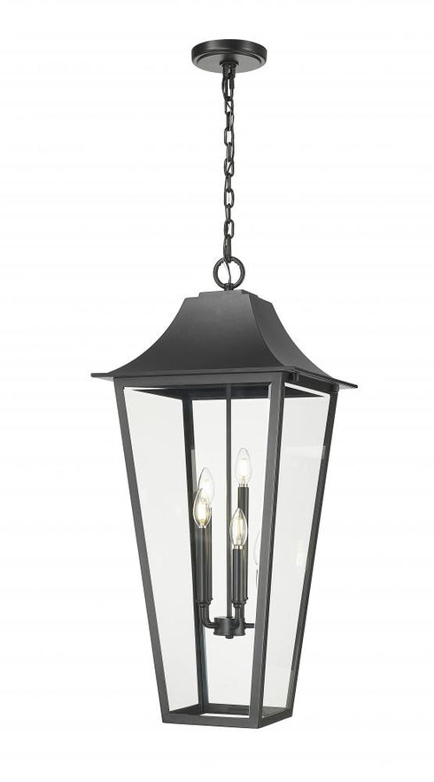 Z-Lite Gannon 5 Light Outdoor Chain Mount Ceiling Fixture in Black Finish Model: 5008CHXXL-BK