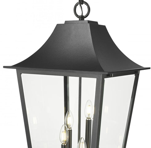 Z-Lite Gannon 5 Light Outdoor Chain Mount Ceiling Fixture in Black Finish Model: 5008CHXXL-BK