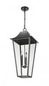 Z-Lite Gannon 5 Light Outdoor Chain Mount Ceiling Fixture in Black Finish Model: 5008CHXXL-BK