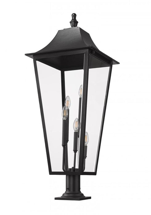 Z-Lite Gannon 5 Light Outdoor Pier Mounted Fixture in Black Finish Model: 5008PHXXLR-533PM-BK