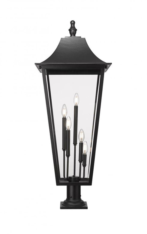 Z-Lite Gannon 5 Light Outdoor Pier Mounted Fixture in Black Finish Model: 5008PHXXLR-533PM-BK