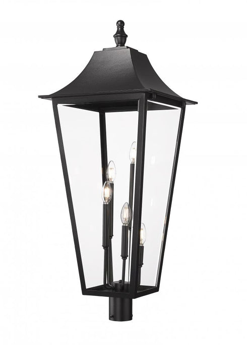 Z-Lite Gannon 5 Light Outdoor Post Mount Fixture in Black Finish Model: 5008PHXXLR-BK