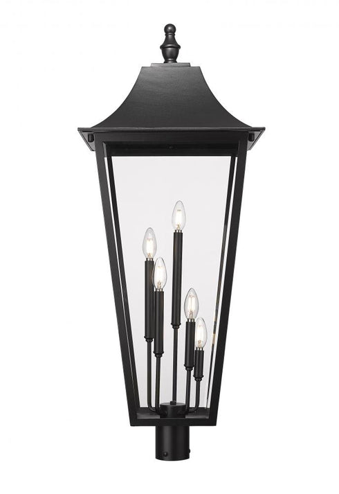 Z-Lite Gannon 5 Light Outdoor Post Mount Fixture in Black Finish Model: 5008PHXXLR-BK