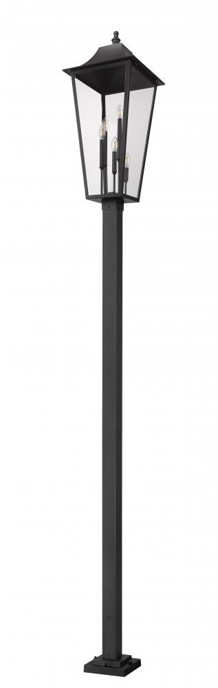 Z-Lite Gannon 5 Light Outdoor Post Mount Fixture in Black Finish Model: 5008PHXXLS-536P-BK