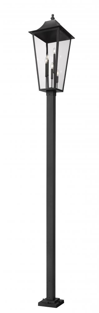 Z-Lite Gannon 5 Light Outdoor Post Mount Fixture in Black Finish Model: 5008PHXXLS-536P-BK
