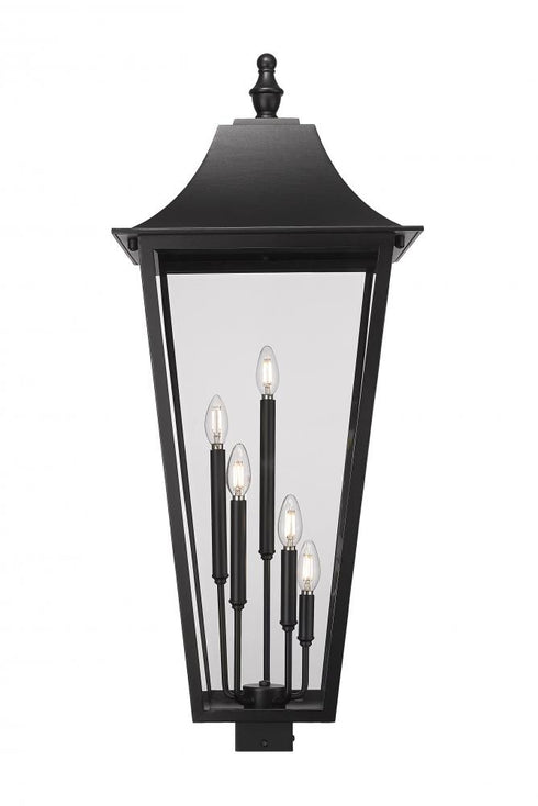 Z-Lite Gannon 5 Light Outdoor Post Mount Fixture in Black Finish Model: 5008PHXXLS-BK