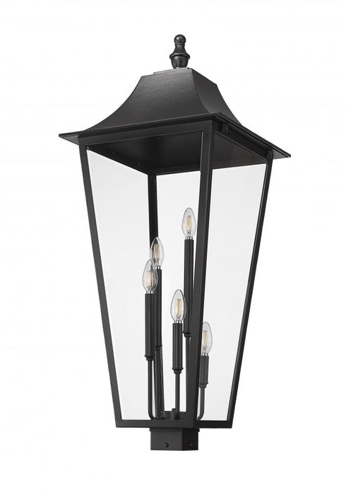 Z-Lite Gannon 5 Light Outdoor Post Mount Fixture in Black Finish Model: 5008PHXXLS-BK