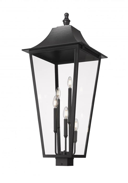 Z-Lite Gannon 5 Light Outdoor Post Mount Fixture in Black Finish Model: 5008PHXXLS-BK