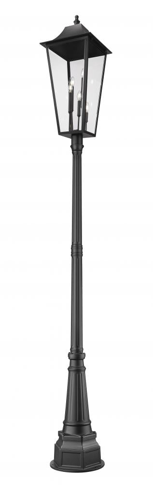 Z-Lite Gannon 5 Light Outdoor Post Mounted Fixture in Black Finish Model: 5008PHXXLR-564P-BK