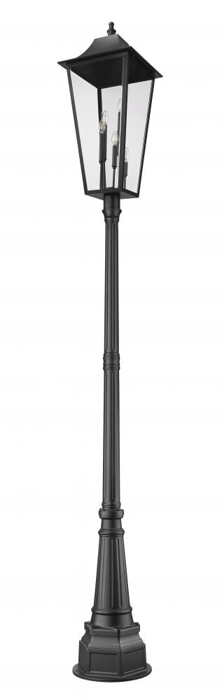 Z-Lite Gannon 5 Light Outdoor Post Mounted Fixture in Black Finish Model: 5008PHXXLR-564P-BK