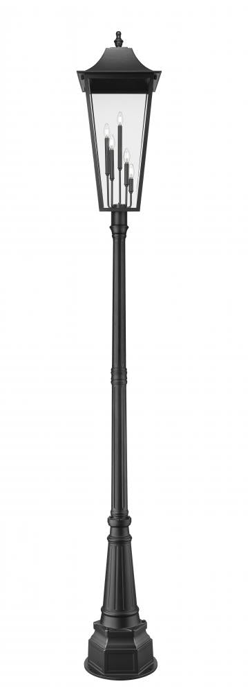 Z-Lite Gannon 5 Light Outdoor Post Mounted Fixture in Black Finish Model: 5008PHXXLR-564P-BK
