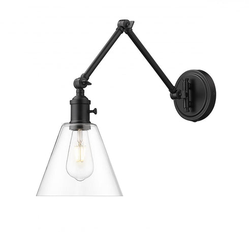 Z-Lite Gayson 1 Light Wall Sconce in Matte Black Finish Model: 348S-MB