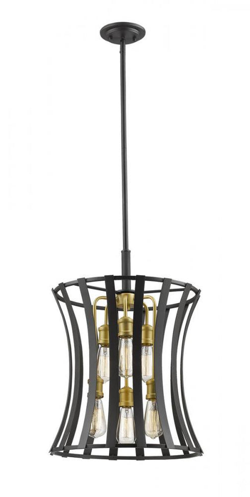 Z-Lite Geist 6 Light Pendant in Bronze Gold Finish Model: 446-18BZGD