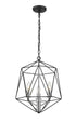 Z-Lite Geo 3 Light Chandelier in Matte Black + Chrome Finish Model: 918-14MB-CH