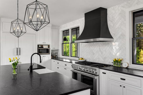 Z-Lite Geo 3 Light Chandelier in Matte Black + Chrome Finish Model: 918-14MB-CH