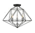 Z-Lite Geo 3 Light Semi Flush Mount in Matte Black + Chrome Finish Model: 918SF-MB-CH