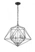 Z-Lite Geo 6 Light Chandelier in Matte Black + Chrome Finish Model: 918-22MB-CH