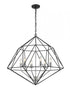 Z-Lite Geo 6 Light Chandelier in Matte Black + Chrome Finish Model: 918-30MB-CH
