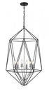 Z-Lite Geo 6 Light Chandelier in Matte Black + Chrome Finish Model: 918-35MB-CH