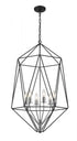 Z-Lite Geo 6 Light Chandelier in Matte Black + Chrome Finish Model: 918-35MB-CH