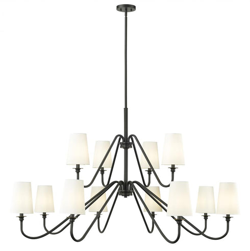 Z-Lite Gianna 12 Light Chandelier in Matte Black Finish Model: 7509-12-60MB