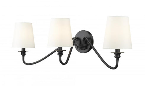 Z-Lite Gianna 3 Light Wall Sconce in Matte Black Finish Model: 7509-3S-MB