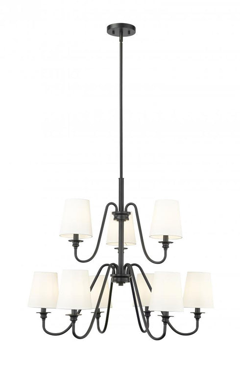 Z-Lite Gianna 9 Light Chandelier in Matte Black Finish Model: 7509-9-32MB