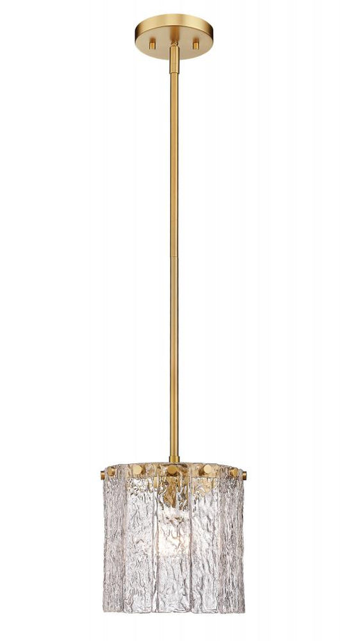 Z-Lite Glacier 1 Light Pendant in Matte Black Finish Model: 1943P8-MB