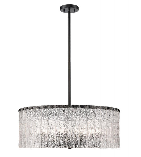 Z-Lite Glacier 10 Light Chandelier in Matte Black Finish Model: 1943P26-MB