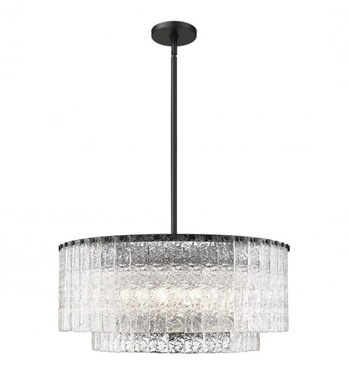 Z-Lite Glacier 10 Light Pendant in Matte Black Finish Model: 1943P26-2-MB