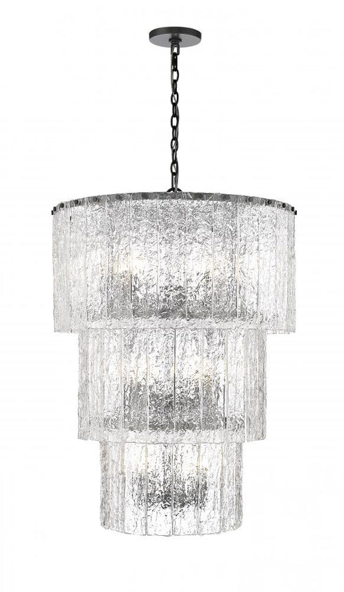 Z-Lite Glacier 12 Light Chandelier in Matte Black Finish Model: 1943-36MB