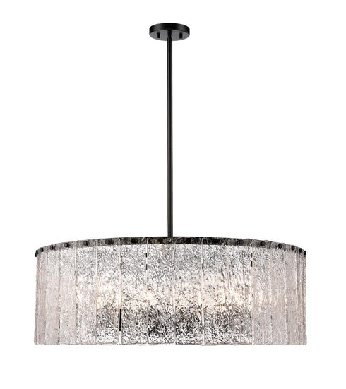 Z-Lite Glacier 12 Light Chandelier in Matte Black Finish Model: 1943P32-MB