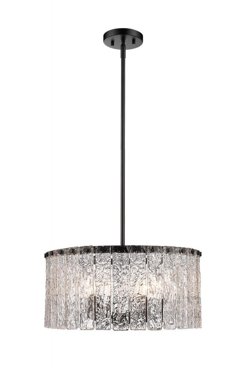Z-Lite Glacier 5 Light Pendant in Matte Black Finish Model: 1943P18-MB