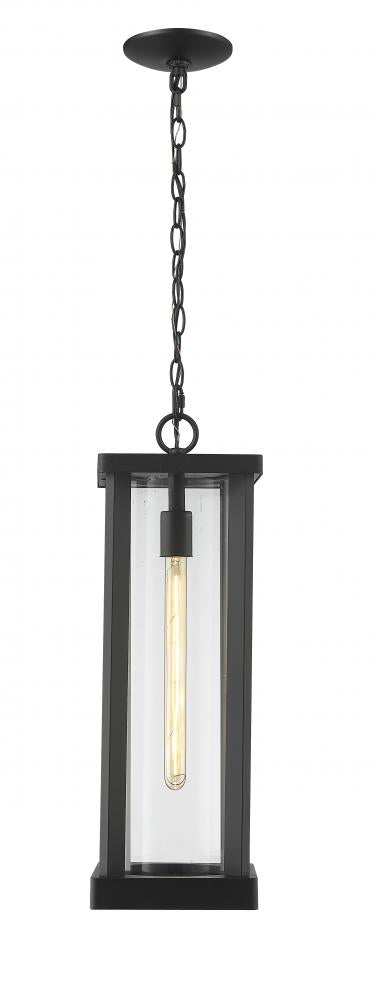 Z-Lite Glenwood 1 Light Outdoor Chain Mount Ceiling Fixture in Black Finish Model: 586CHB-BK