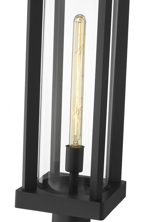 Z-Lite Glenwood 1 Light Outdoor Pier Mounted Fixture in Black Finish Model: 586PHBR-533PM-BK