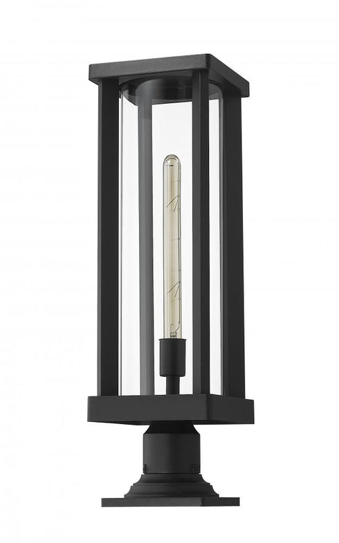 Z-Lite Glenwood 1 Light Outdoor Pier Mounted Fixture in Black Finish Model: 586PHBR-533PM-BK