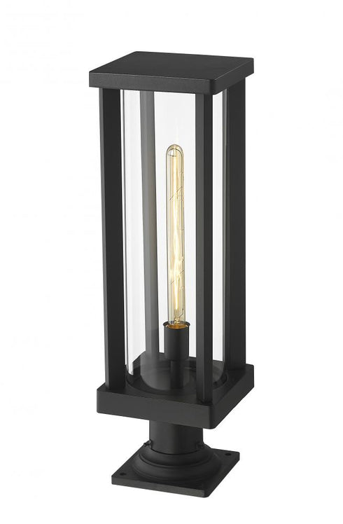 Z-Lite Glenwood 1 Light Outdoor Pier Mounted Fixture in Black Finish Model: 586PHBR-533PM-BK